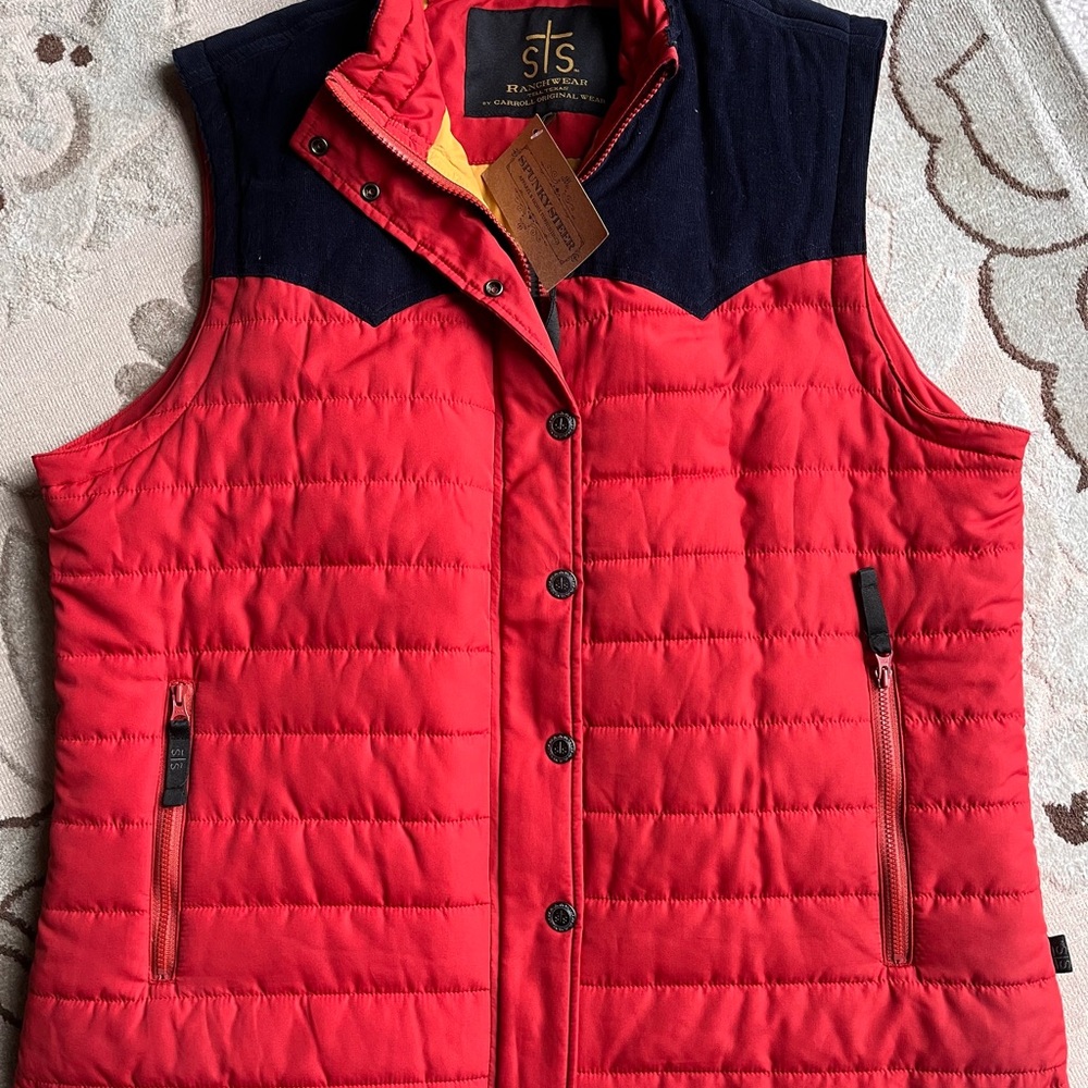 STS Ranchwear Red and Yellow Quilted Vest